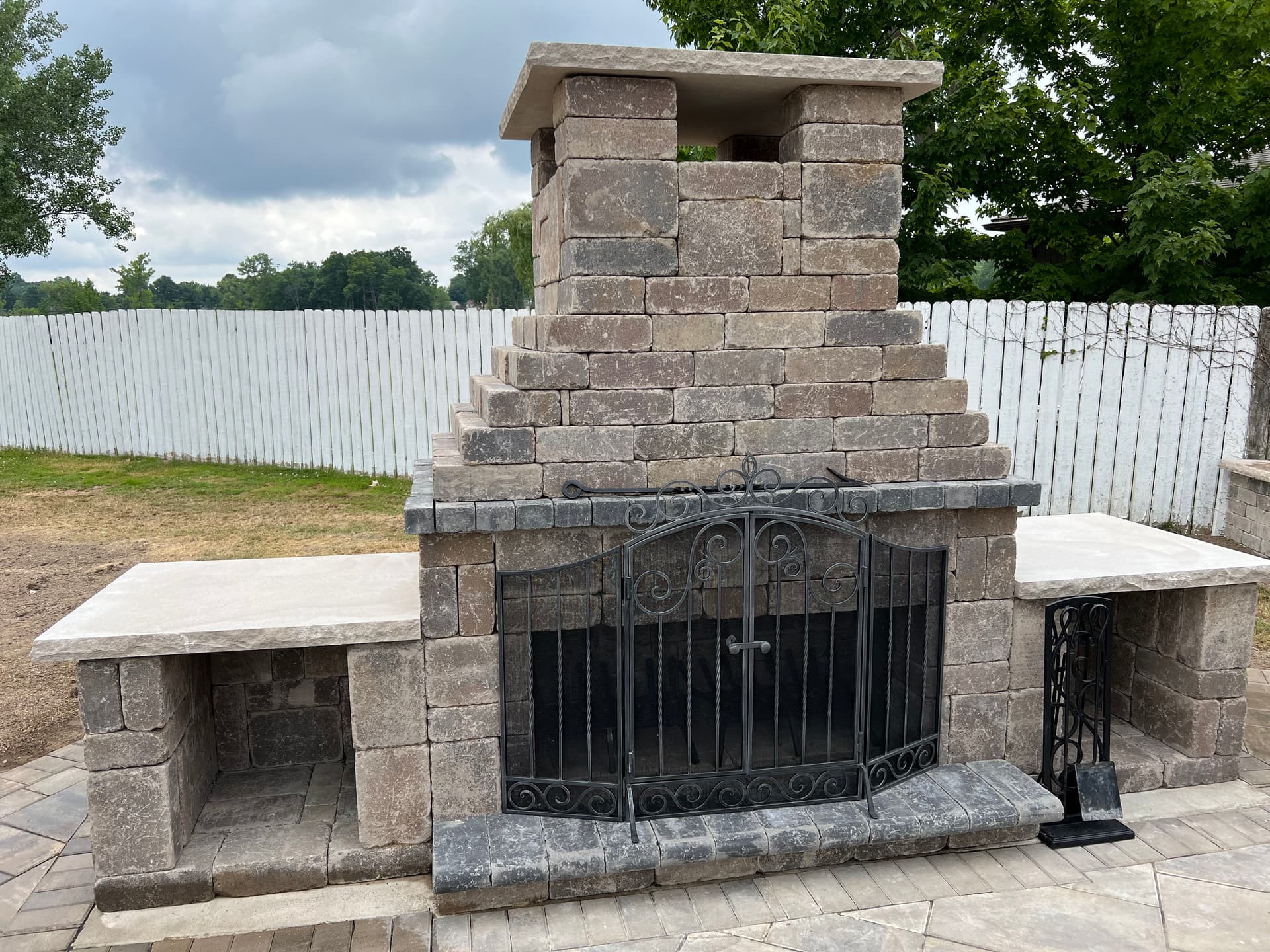 Gallery photos for Backyard Transformation with Retaining Walls and Custom Pavers: Image #4